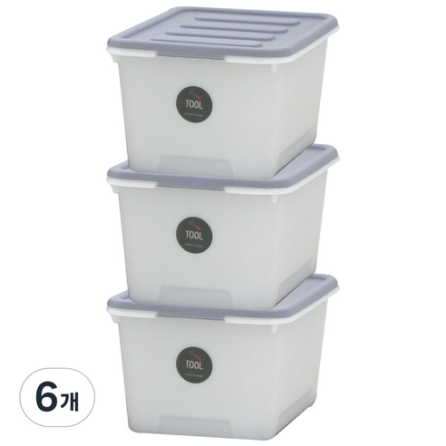 가쯔 멀티 블럭 리빙박스, 그레이, 24L, 6개
