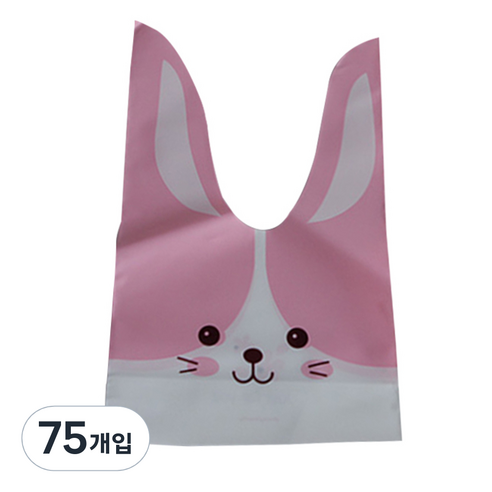 티나피크닉 귀쫑긋 보자기 선물포장지 소, 분홍토끼, 75개입
