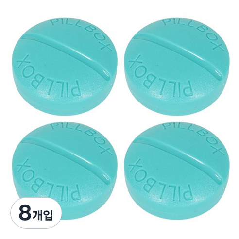 에이비엠 원형 4칸 알약케이스 민트, 8개입