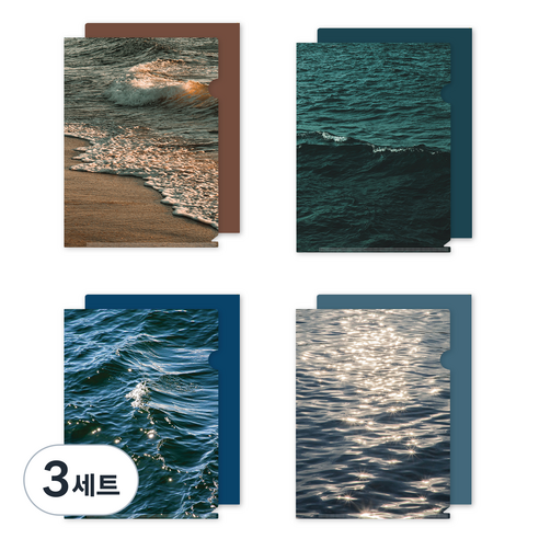 워너디스 미라이트 A4 L자 화일 4종 x 2p 세트, 01 윤슬, 3세트