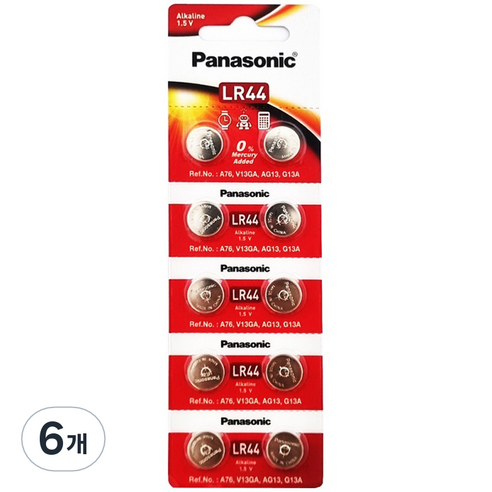 파나소닉 알카라인 코인건전지, 10개입, 6개