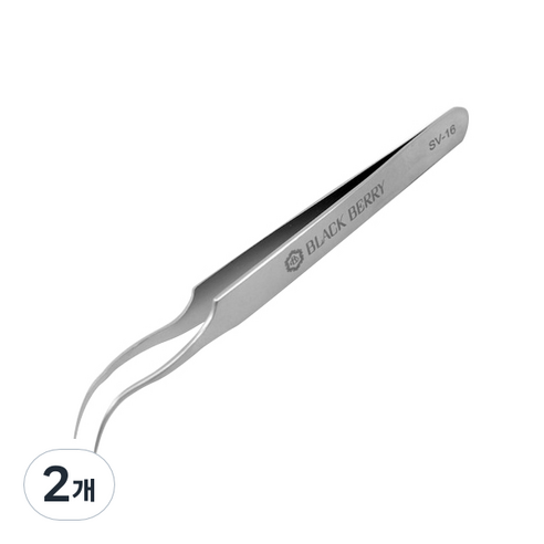 블랙베리 속눈썹연장 핀셋, SV-16, 2개