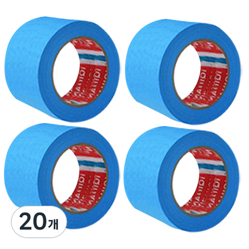 iQIHAN 다다 칼라 마스킹테이프 파랑 50 mm x 20 m, 20개