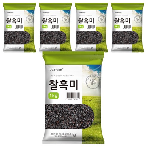 대구농산 건강한밥상 국산 찰흑미, 1kg, 5개