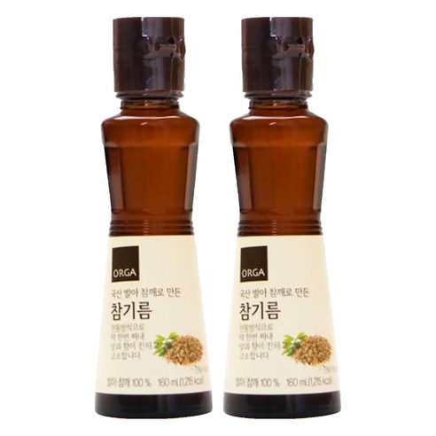 올가홀푸드 발아 참깨로 만든 참기름, 160ml, 2개