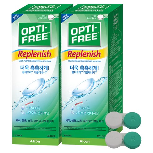 옵티프리 리플레니시 렌즈세정액 + 렌즈케이스, 420ml, 2개