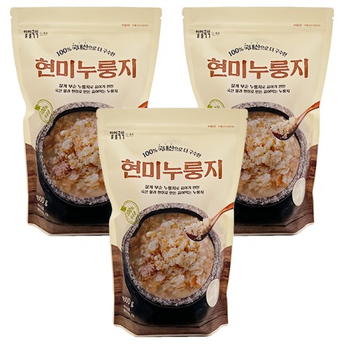 태광선식 일일곡식 국산 현미 누룽지, 800g, 3개