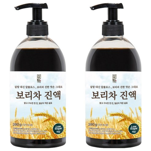 더해담 저당 보리차 진액, 290g, 2개