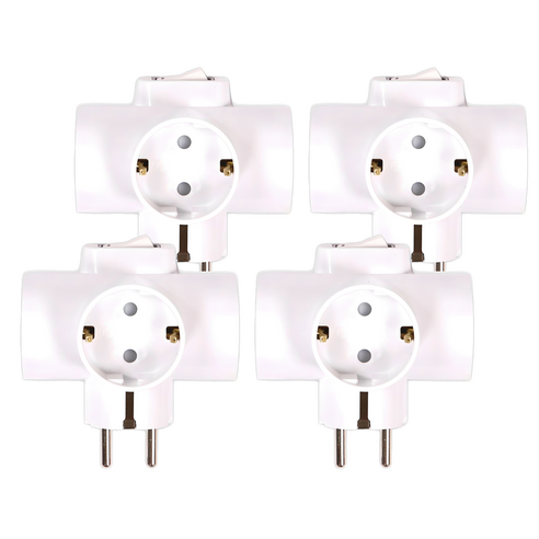 써보니 두남 스위치 T자형 멀티탭 16A 3구 T-2110, 화이트, 4개, 10cm