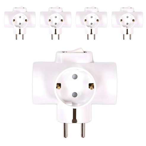 써보니 두남 스위치 T자형 멀티탭 16A 3구 T-2110, 화이트, 5개, 10cm