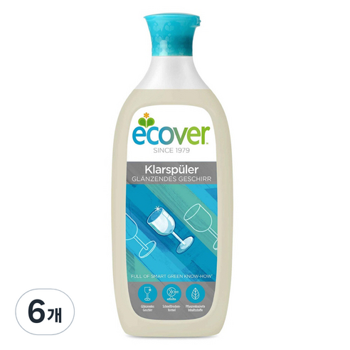 에코버 식기세척기 세제 린스, 500ml, 6개