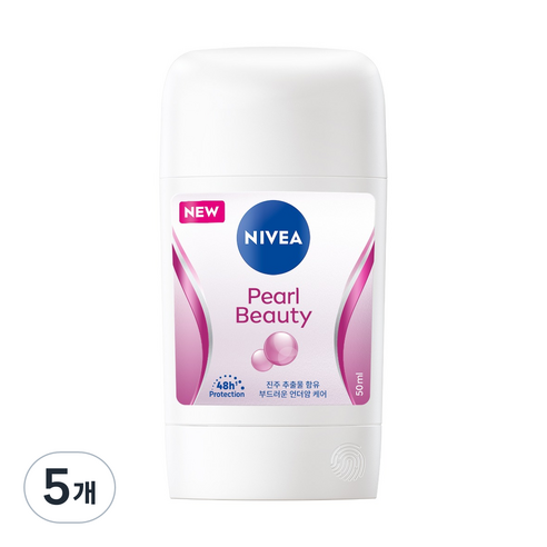 니베아 펄 앤 뷰티 데오드란트 스틱, 50ml, 5개
