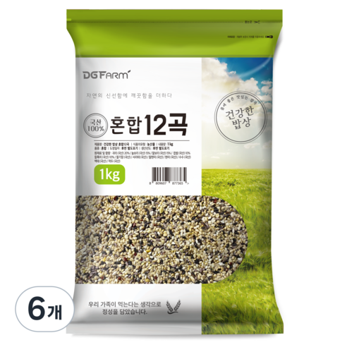 건강한밥상 국산 혼합 12곡, 1kg, 6개