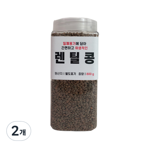 대한농산 통에담은 렌틸콩, 800g, 2개