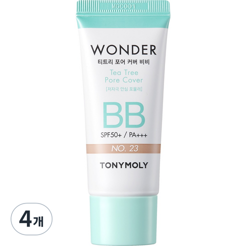 토니모리 원더 티트리 포어 커버 비비크림 SPF50+ PA+++ 30ml, 23 웜베이지, 4개