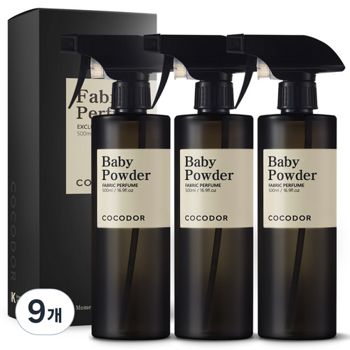 코코도르 룸 앤 패브릭 퍼퓸 섬유탈취제, 500ml, 9개, 베이비 파우더