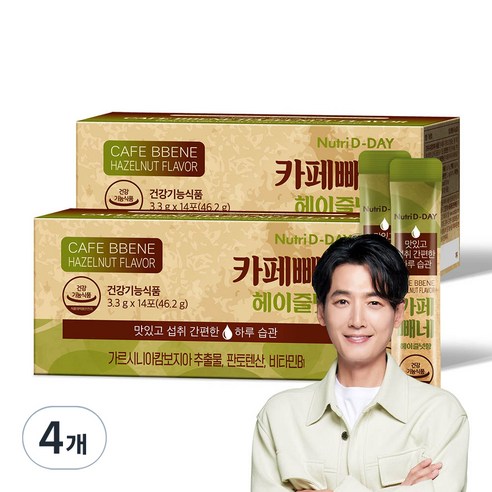 뉴트리디데이 다이어트 카페빼네 헤이즐넛향 14p, 46.2g, 4개