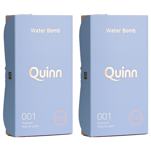 Quinn 001 워터밤 수용성 젤 콘돔, 2개, 12개입