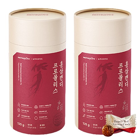 뉴트라라이프 프로폴리스 홍삼캔디, 135g, 2개