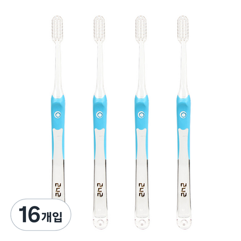 242 치과용 칫솔 유아용, 파랑, 1개, 16개입
