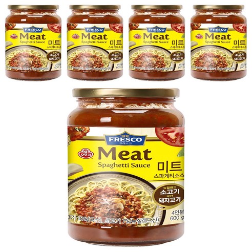 오뚜기 프레스코 미트 파스타 소스, 600g, 5개