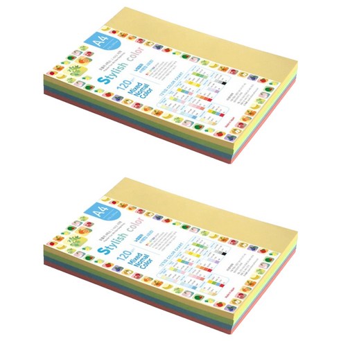 종이문화 스타일리쉬 시즌칼라 색지 혼합 160 SN-Vivid Tone 120g, A4, 320매
