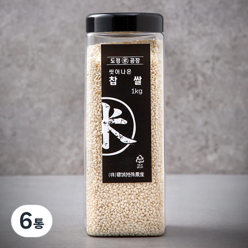 도정공장 씻어나온 찹쌀, 1kg, 6통