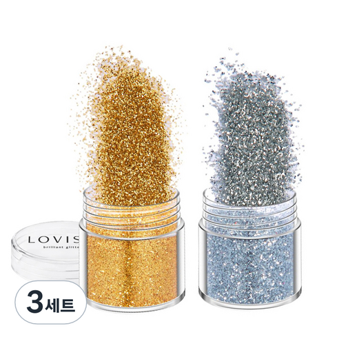 러비쉬 프리미엄 네일 글리터 10g x 2종, 오마이갓 골드, 실버, 3세트