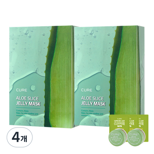 김정문 알로에 라 센스 로어 큐어 알로에 슬라이스 젤리 시트 마스크 300ml + 체험키트, 10개입, 4세트 김정문알로에팩 김정문 알로에 라 센스 로어 큐어 알로에 슬라이스 젤리 시트 마스크 300ml + 체험키트, 10개입, 4세트 김정문알로에팩