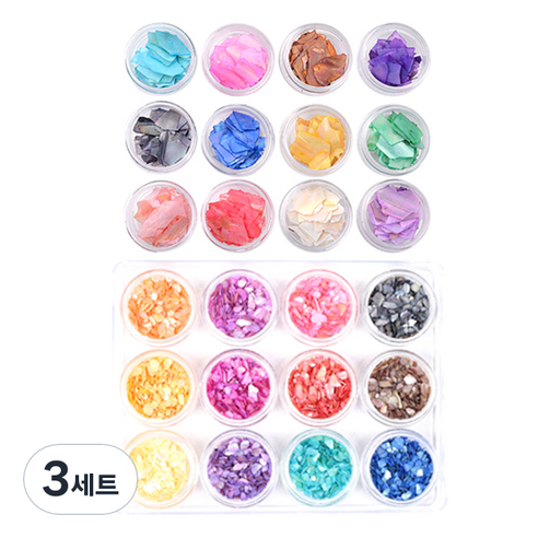 어썸젤리 셀프네일 자개 24종세트 10-96&101, 고급 물방울 네일, 3세트