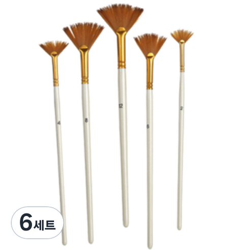 아베른 아티스트 수채 유화 붓 세트 D, 2, 4, 6, 8, 12호, 6세트