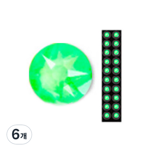 와사비네코 미미츠보 쥬얼리 귀지압패치 M 3.0mm 20p, 네온그린, 6개