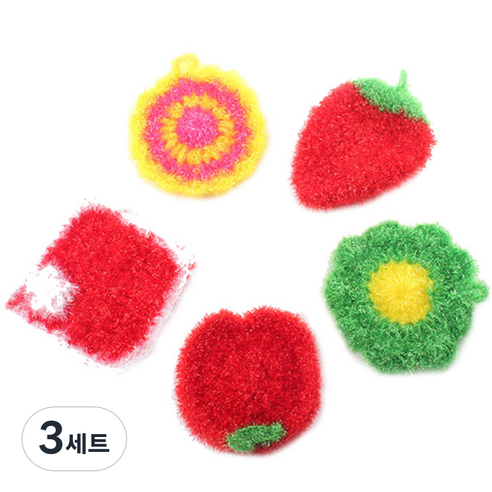 선우랜드 아크릴 수세미 랜덤발송, 5개입, 3세트