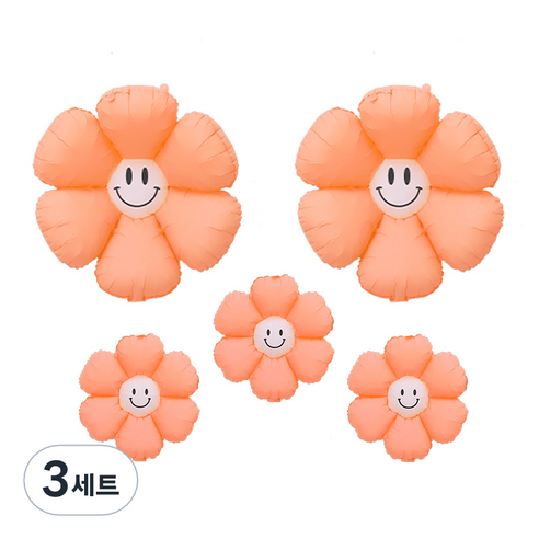 피앤비유니티 무광마카롱 스마일 데이지풍선 세트, 12, 3세트