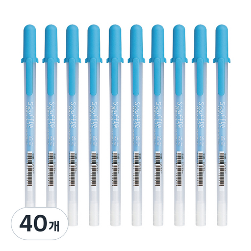 SAKURA 겔리롤 수플레 젤잉크펜 0.8mm, 블루, 40개
