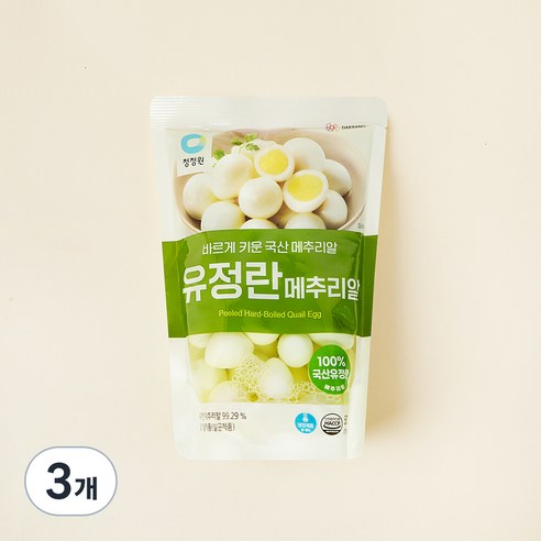 청정원 유정란 메추리알, 500g, 3개