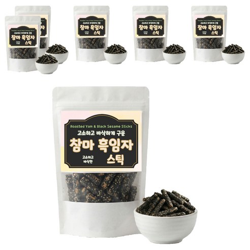 고소하고 바삭하게 구운 참마 흑임자 스틱, 300g, 6개