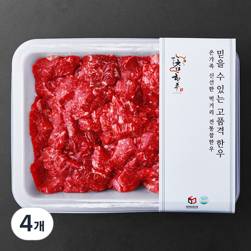 전통참한우 2등급 국거리용 (냉장), 600g, 4개