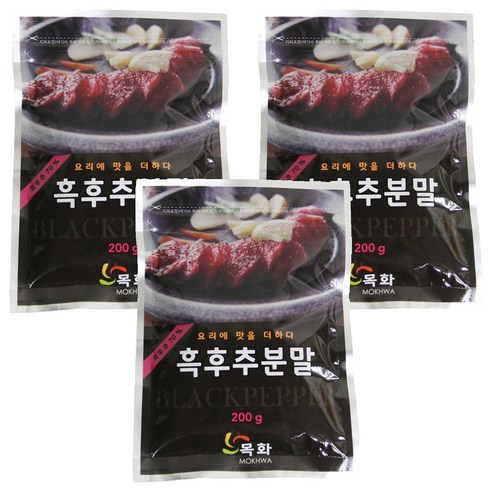딜리셔스마켓 흑후추분말, 200g, 3개