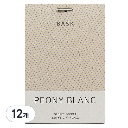 바스크 사쉐 시크릿포켓 옷장 방향제 피오니블랑향 본품, 22g, 12개