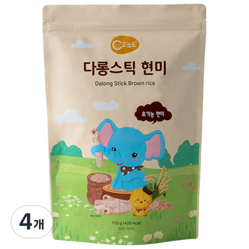 오늘도 다롱스틱 과자, 4개, 110g, 현미
