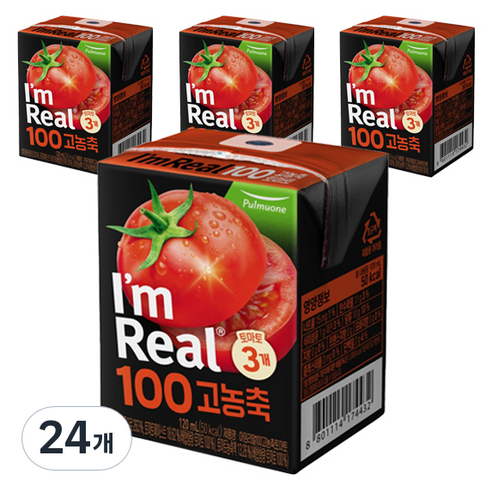 아임리얼 풀무원 100 고농축 토마토, 120ml, 24개