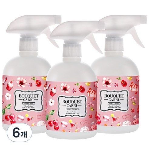 부케가르니 섬유탈취제, 500ml, 6개, 블랙체리.
