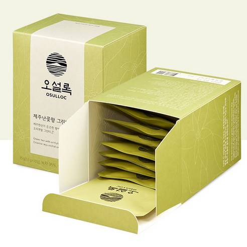 향긋한 제주난꽃 향과 풍부한 녹차 맛의 오설록 제주난꽃향 그린티