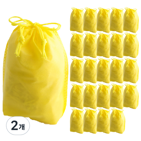 부직포 복주머니 더스트백 22 x 32 cm 25p, 옐로, 2개
