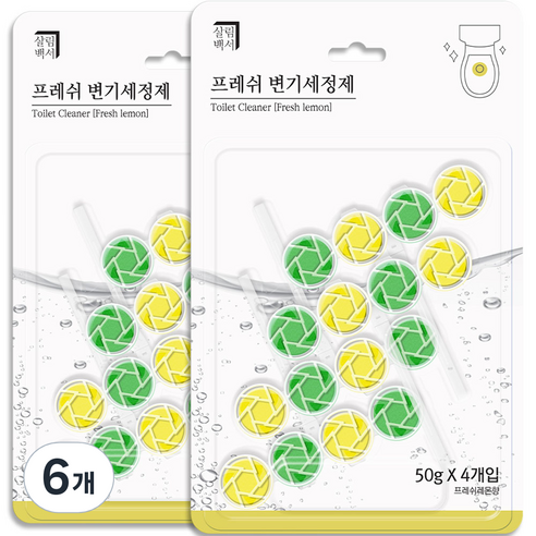 살림백서 프레쉬 변기 세정제 레몬향 4p, 200g, 6개