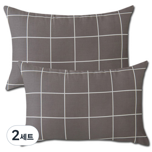 카니발 베개커버 2p + 솜 2p 세트, 그레이, 2세트