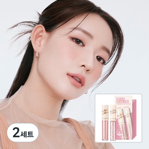 홀리카홀리카 글리터조합 스윗하트+ 페어리파츠 세트, [기획] 핑크, 2세트