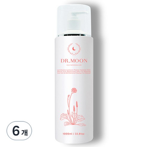 닥터문 유산균 락토케어 질경초 여성청결제, 1L, 6개