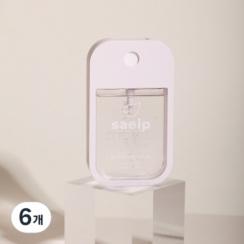 saeip 세니타이저 미스트 손소독제 네츄럴 무향, 40ml, 6개